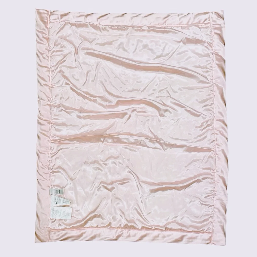 Little Me So Soft White Satin Trim Backing Baby Blanket Security Lovey
